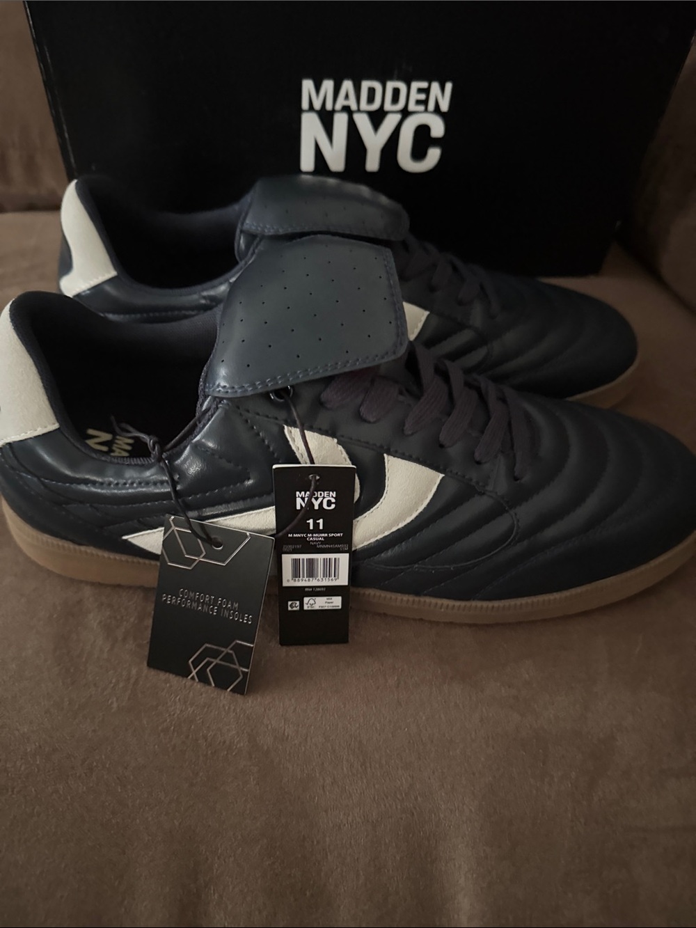 Navy Sneakers Mens 11 Madden NYC
